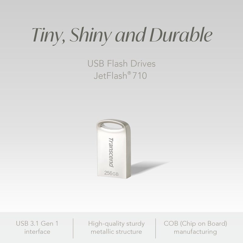 Transcend 32GB JetFlash 710 USB 3.1/3.0 Flash Drive (TS32GJF710S), Silver - Image 4
